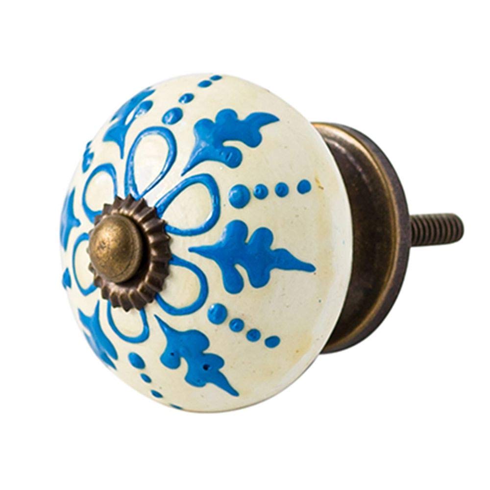 Amazon | つまみ セラミックノブ TA-40007 アイボリー×ブルー ZI016